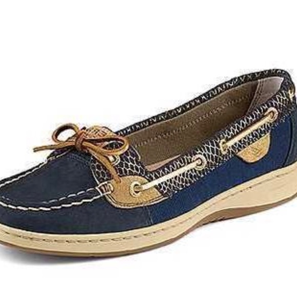 Sperry Shoes - Sperry Top-Sider/ Slip Ons- Navy/Gold -barely worn